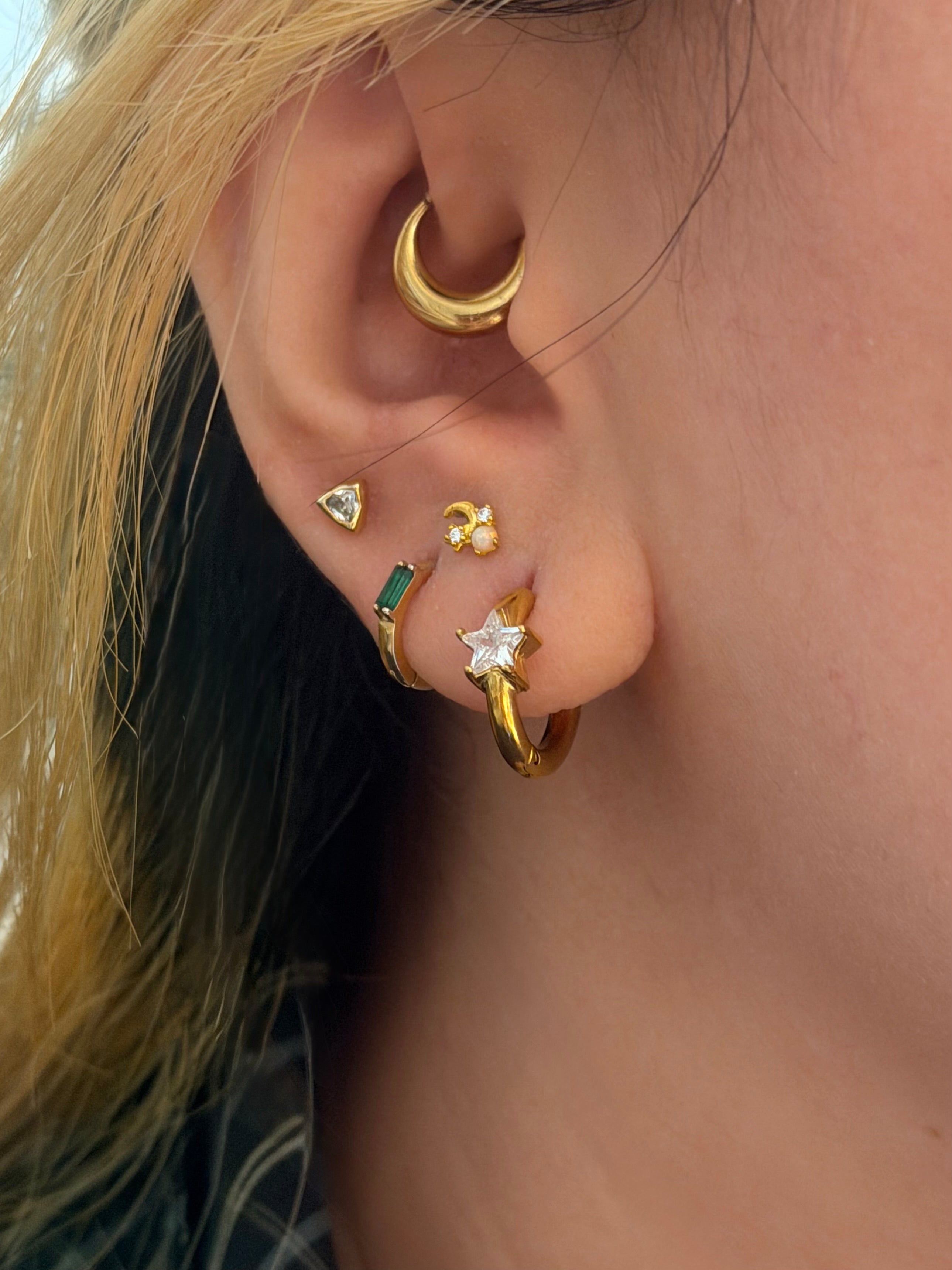 Star hoop stainless steel earrings
