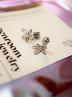 Floral stainless steel earrings