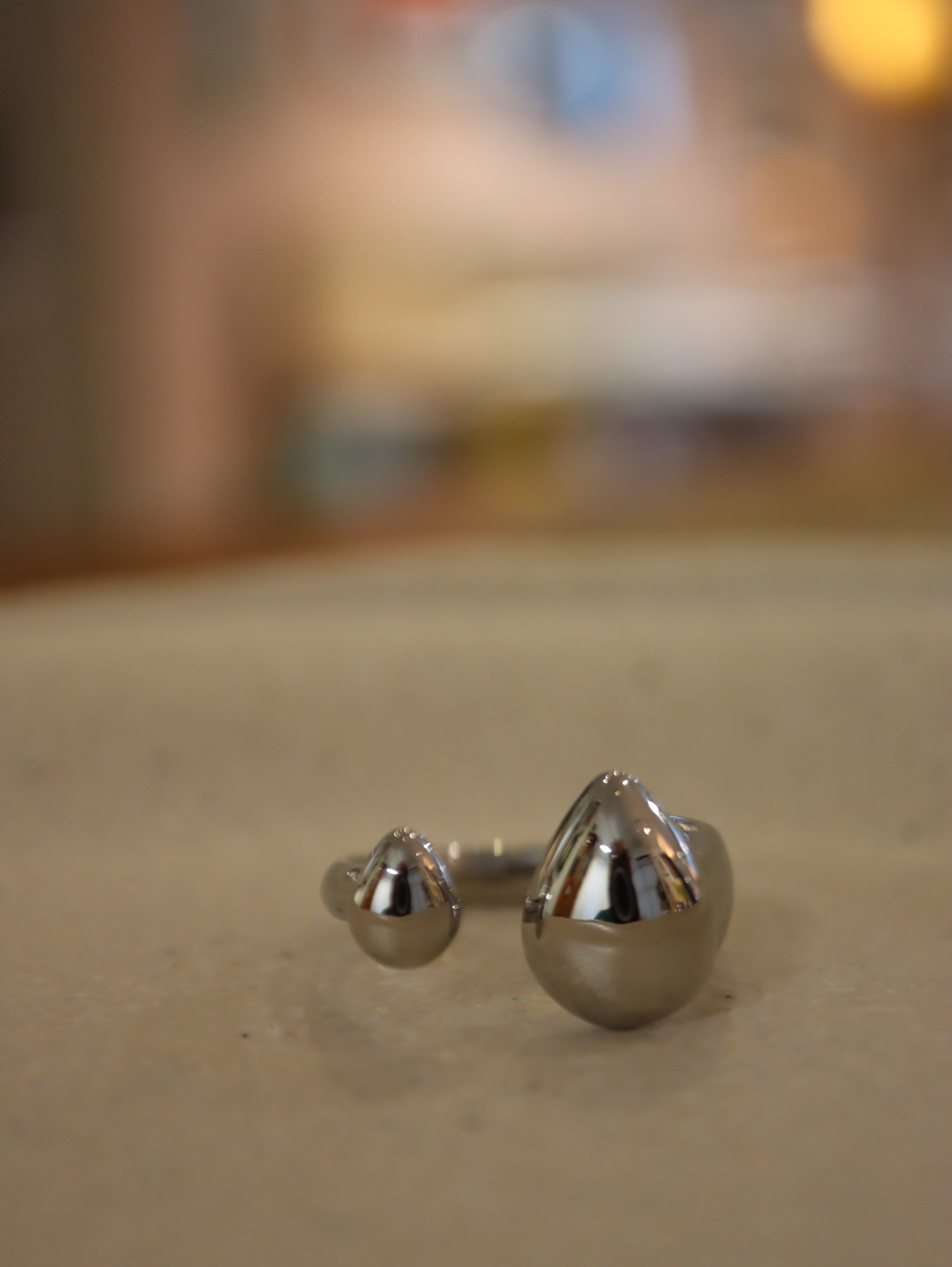 Nouveau Double Drop Band Stainless Steel Ring
