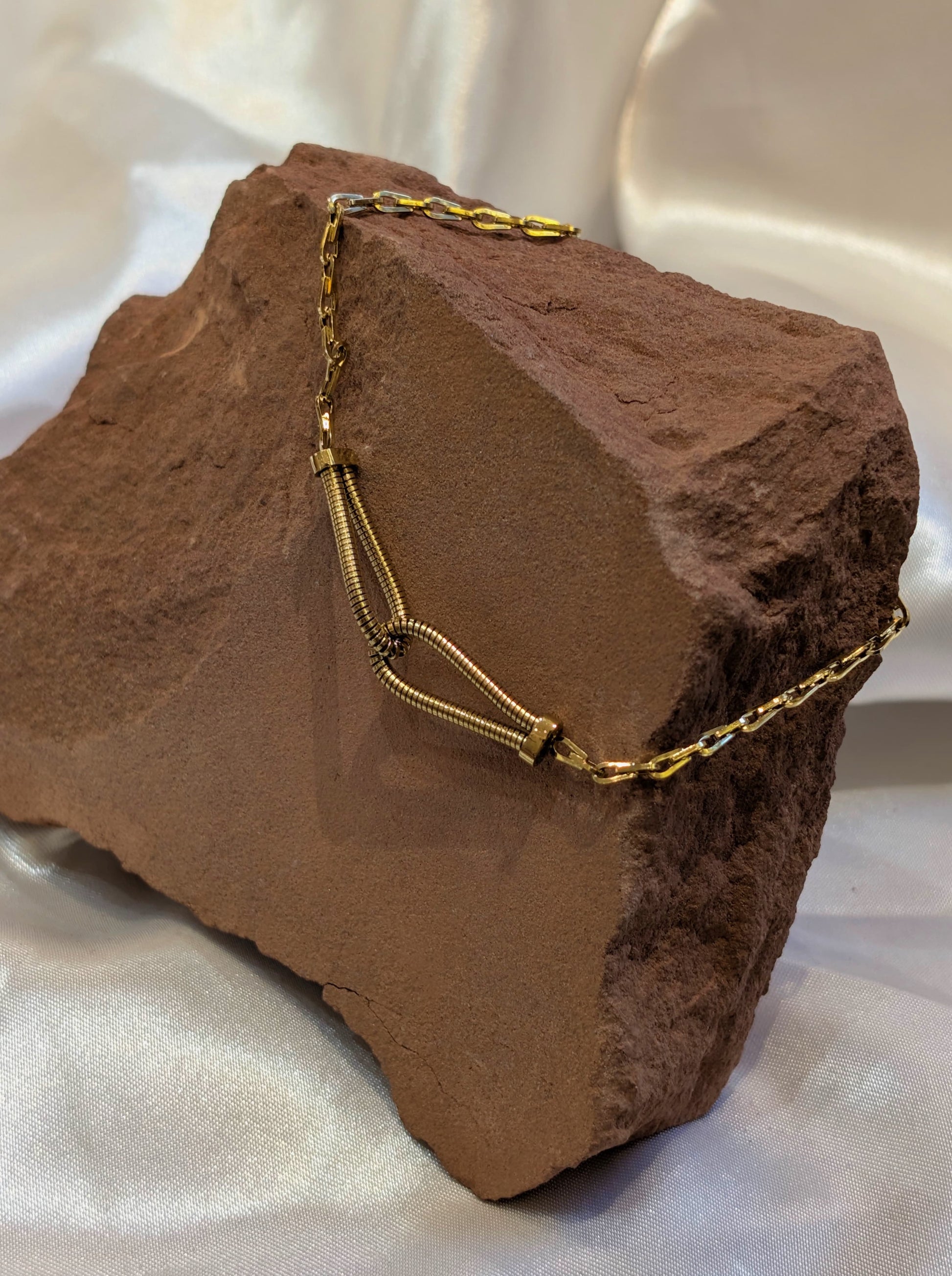 Interlock stainless steel bracelet