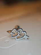 💘Double heart surgical steel piercing