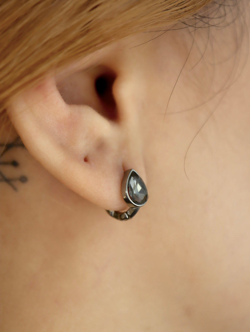 Noir Nebula Teardrop surgical steel earrings