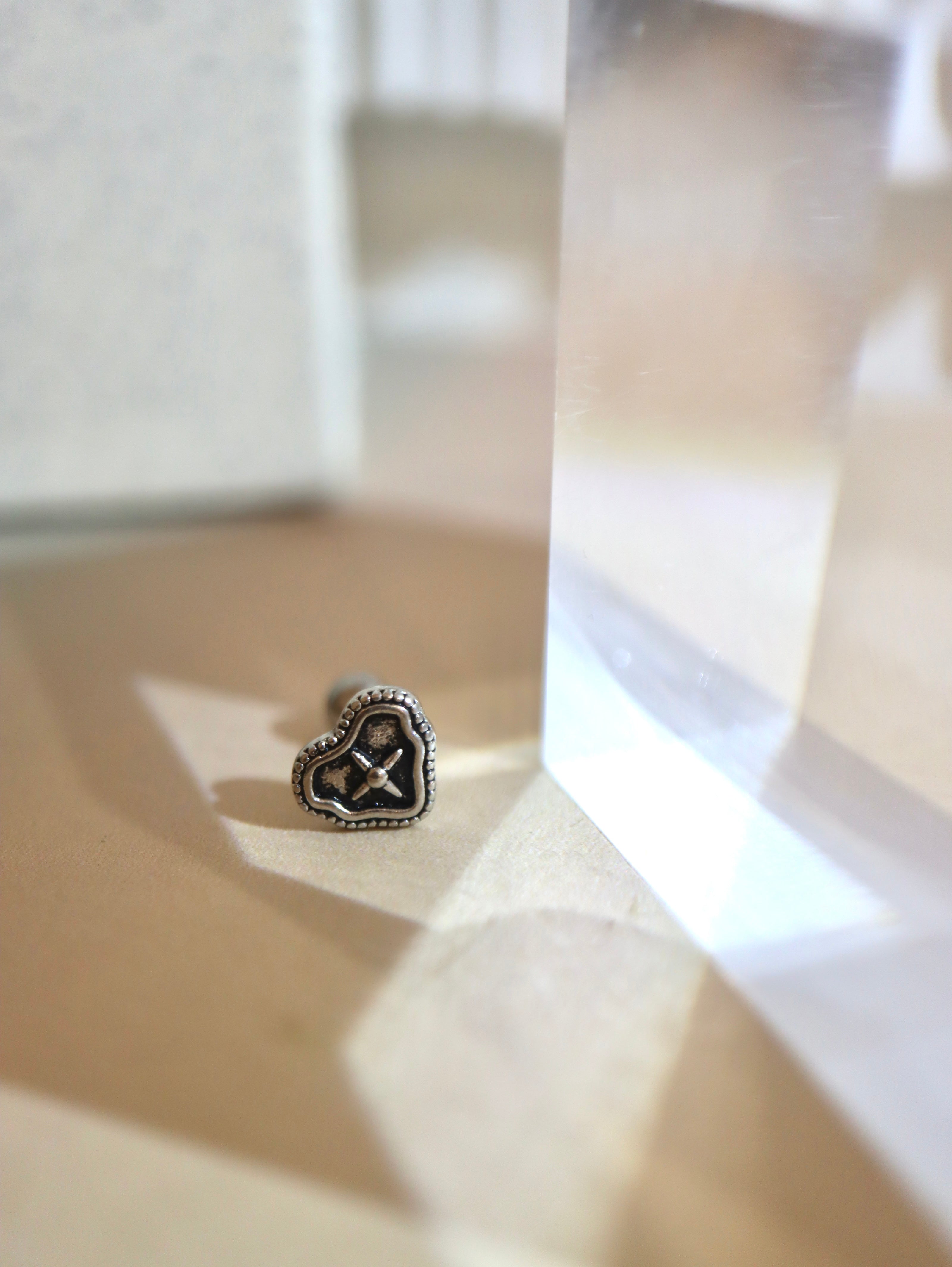 Heart stud surgical steel piercing (1pc)