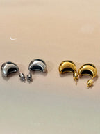 Crescent glow stainless steel earrings
