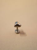 Heart flat back surgical steel piercing