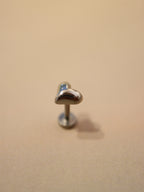 Heart flat back surgical steel piercing