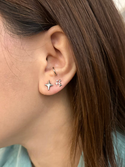 Star sparkle surgical steel piercing