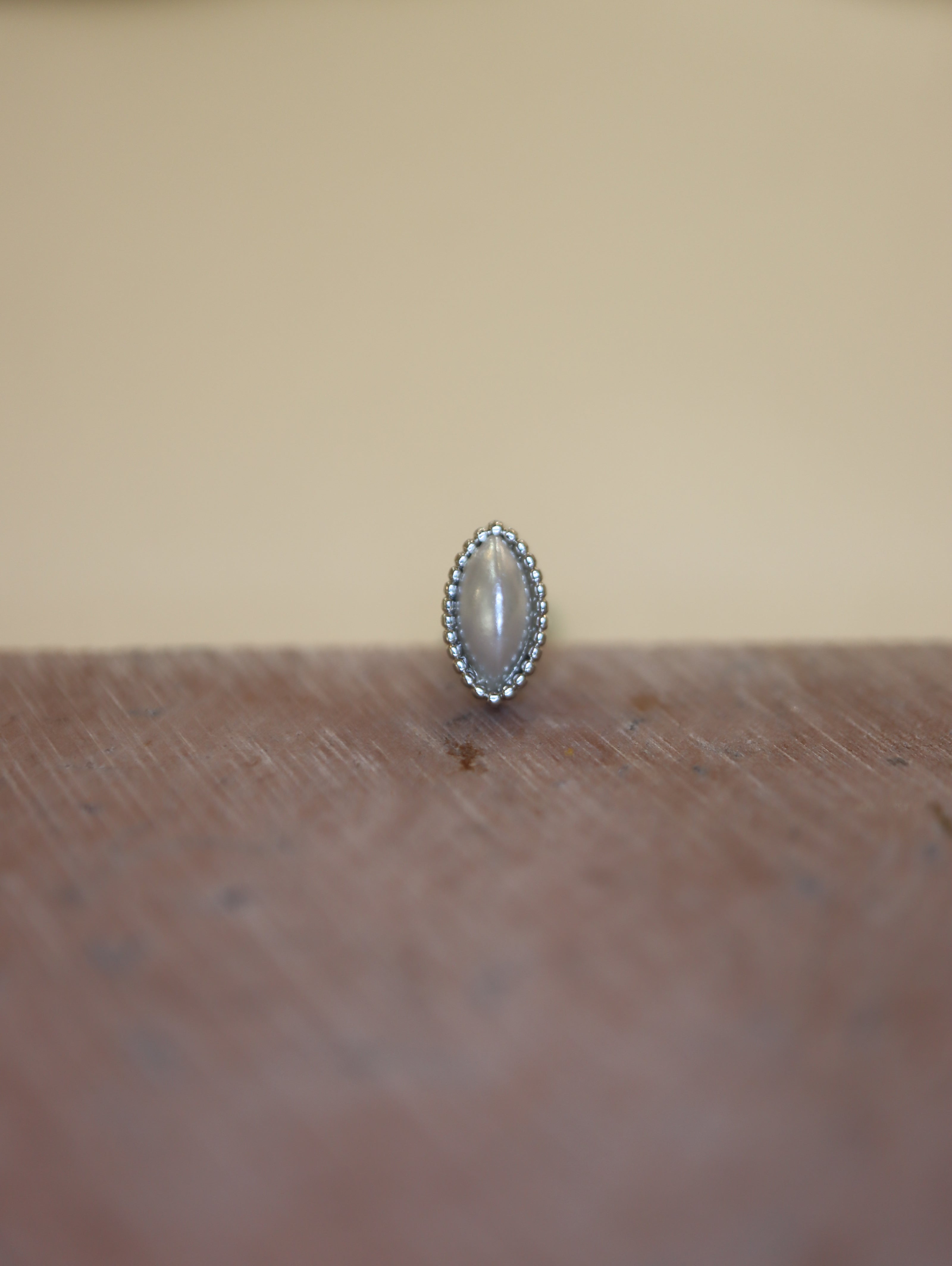 Marquise shape pearl stud piercing earring (1pc)