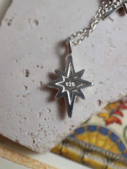 Silver925 starburst opal necklace