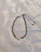 Pearl chain flexi stainless steel bracelet