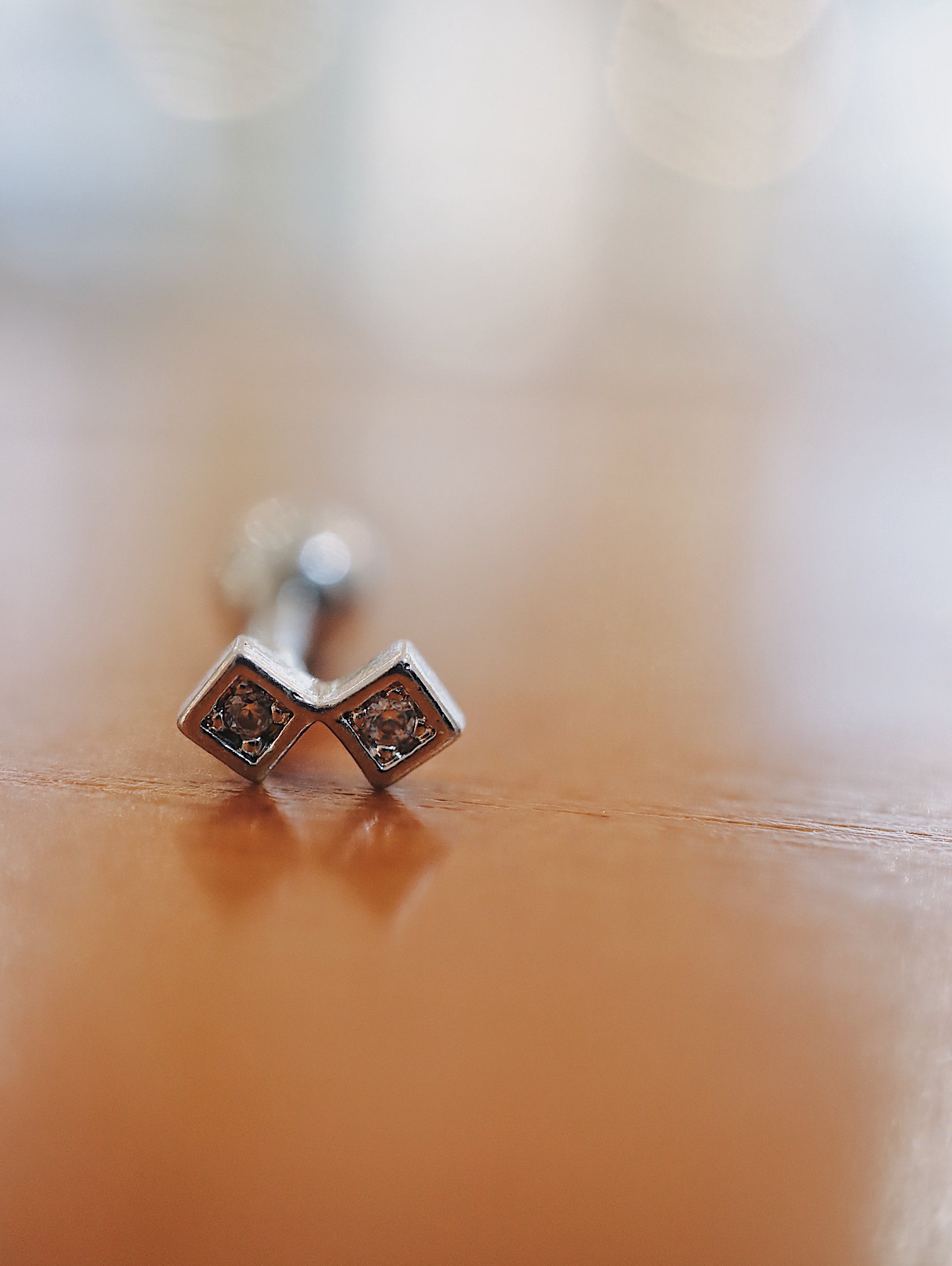 Double cubic surgical steel stud earring (1pc)
