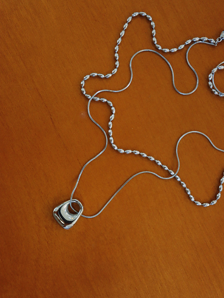Aether Cutout Steel Layering Necklace