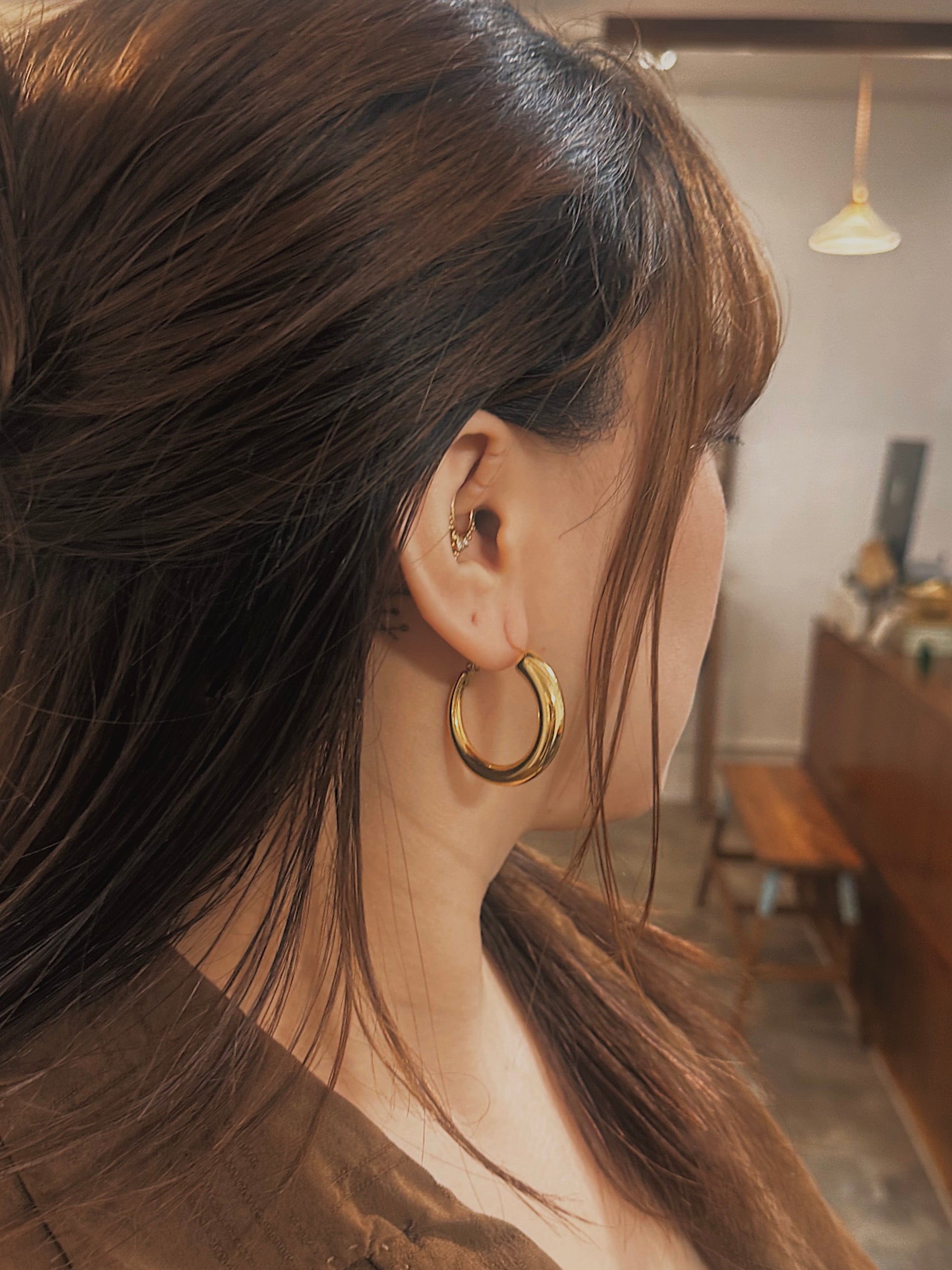 Stainless steel hoop earrings