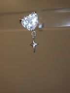 Lyra Heart Drop Stud 925 silver Earring