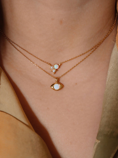 Opal eye shape necklace