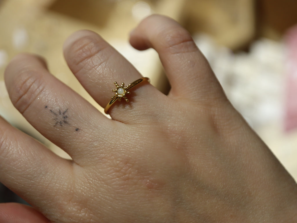 Starburst stainless steel ring