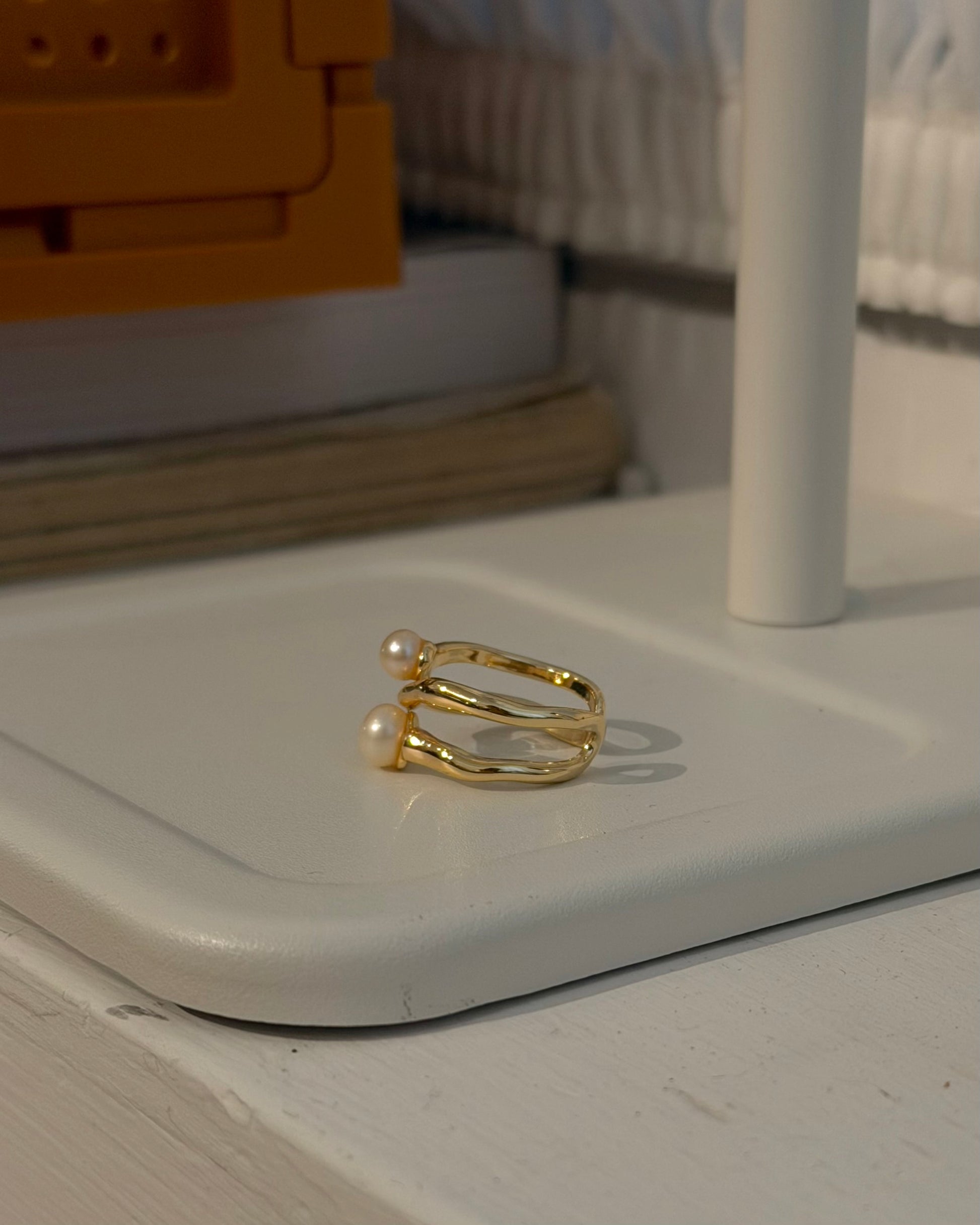 Free size pearl ring