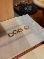 Hinged hoop rope earrings