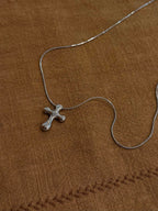 Mercury cross stainless steel necklace