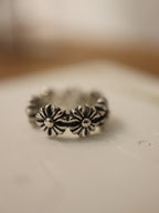 Antique flower 925 silver Earcuff