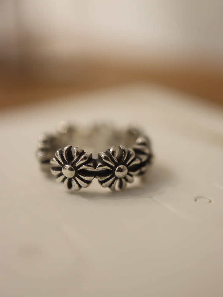 Antique flower 925 silver Earcuff