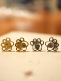 Heart center paws earrings