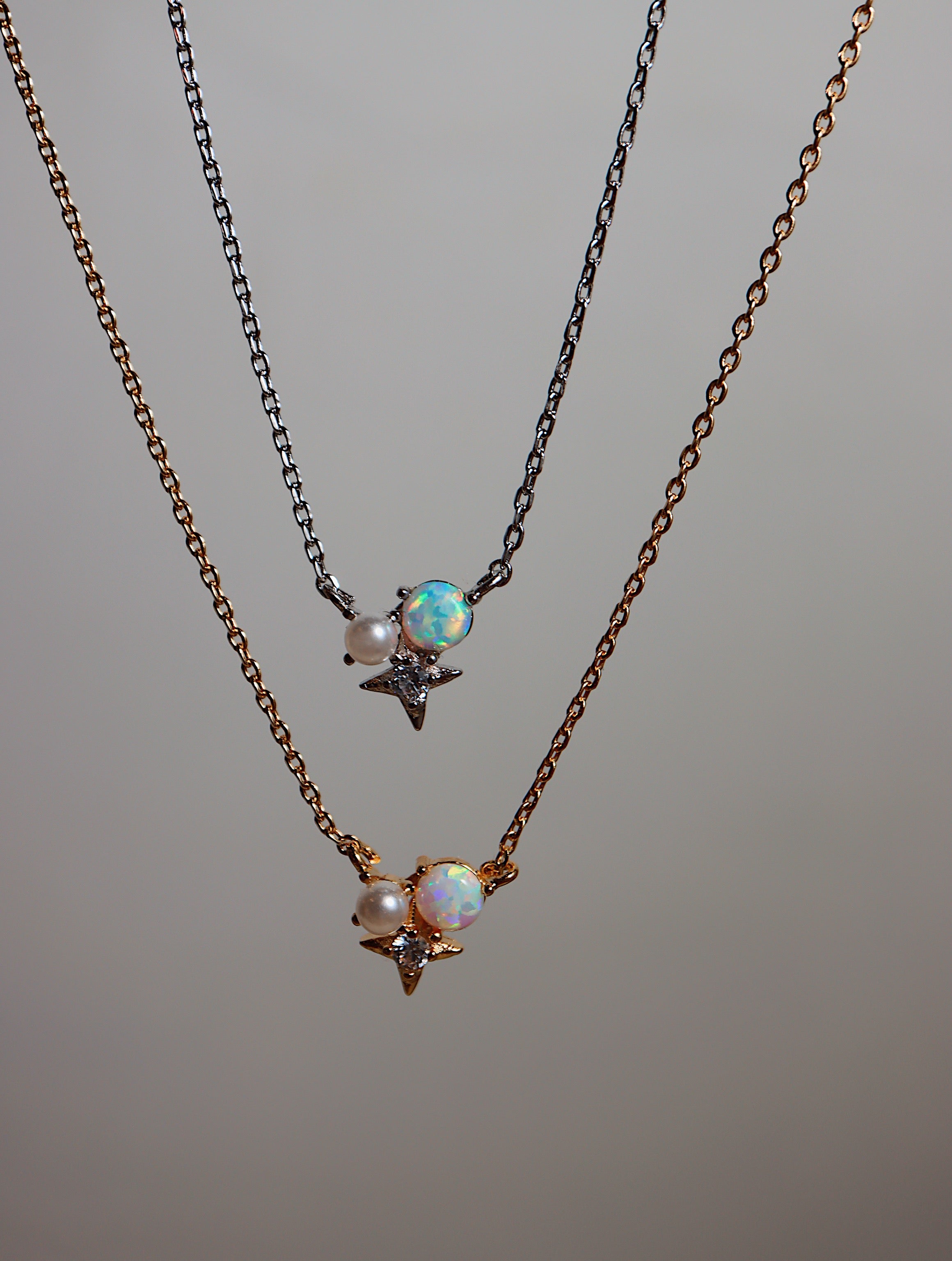 Sparkle opal pearl necklace