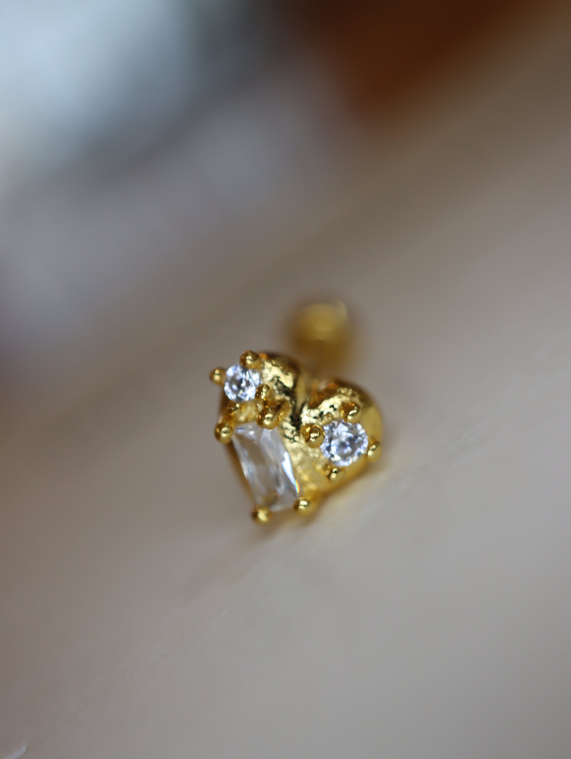 Heart cz stud 925 silver piercing