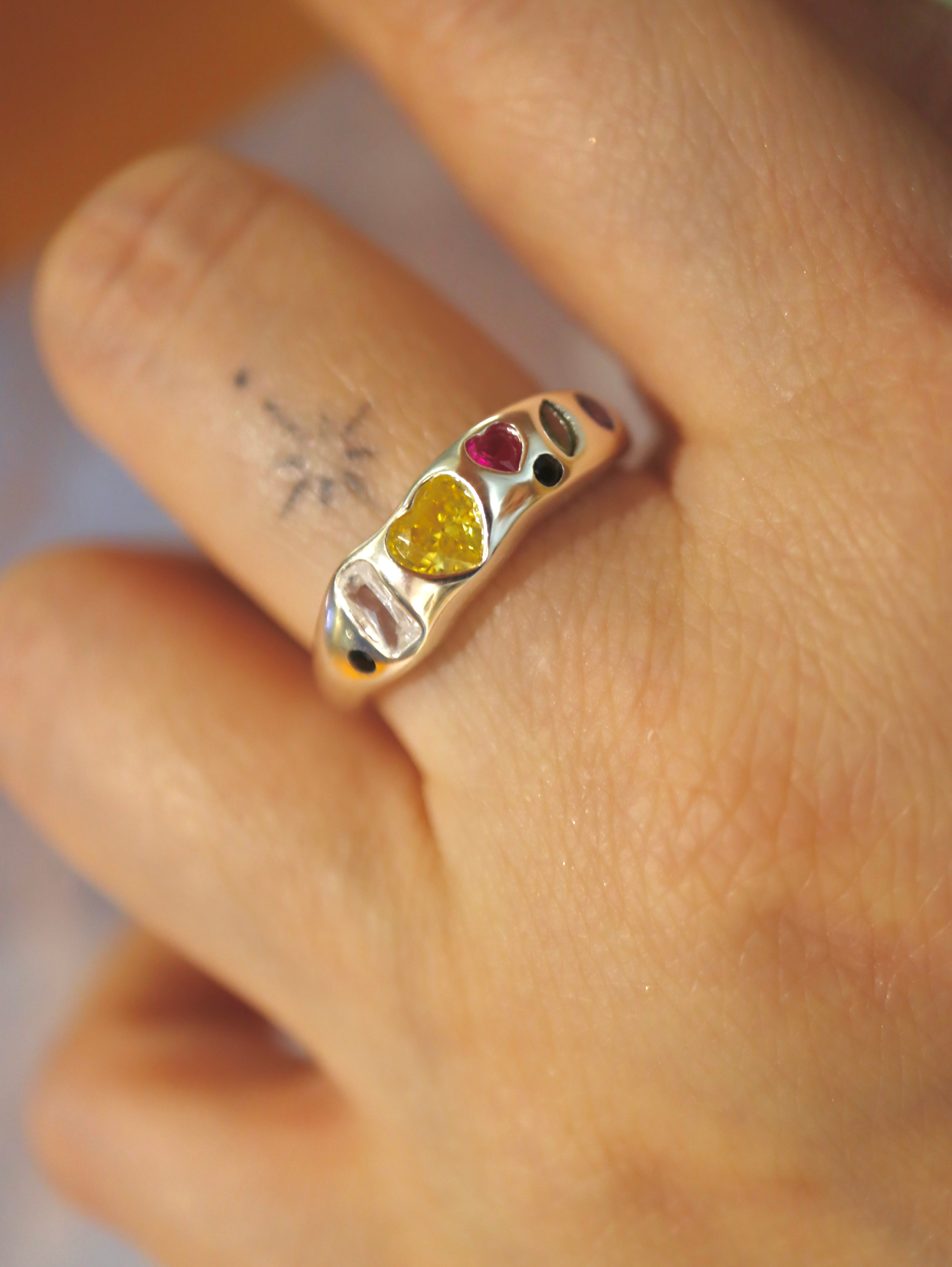 Multi-colour 925 Silver Ring