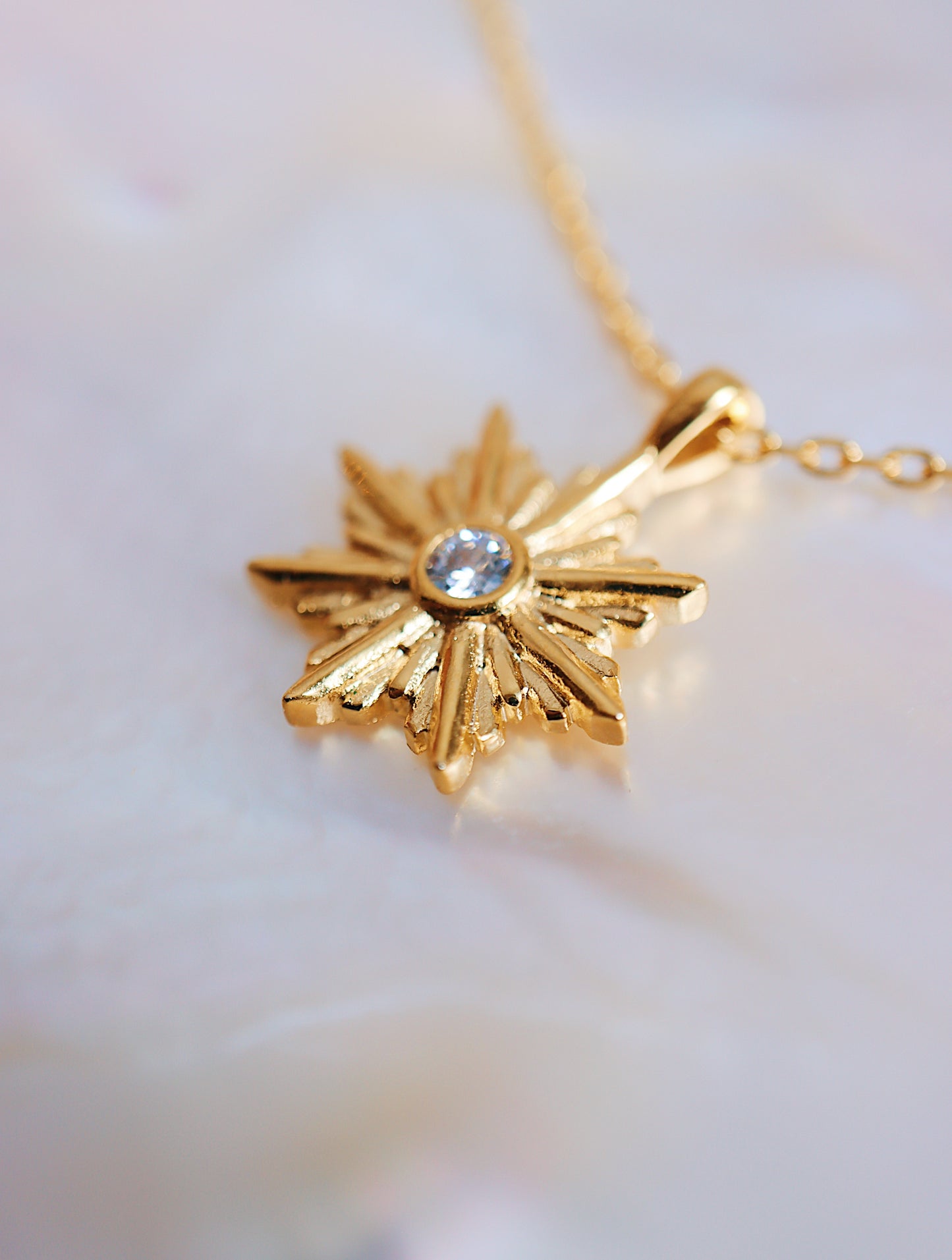 Sparkling sun brass necklace