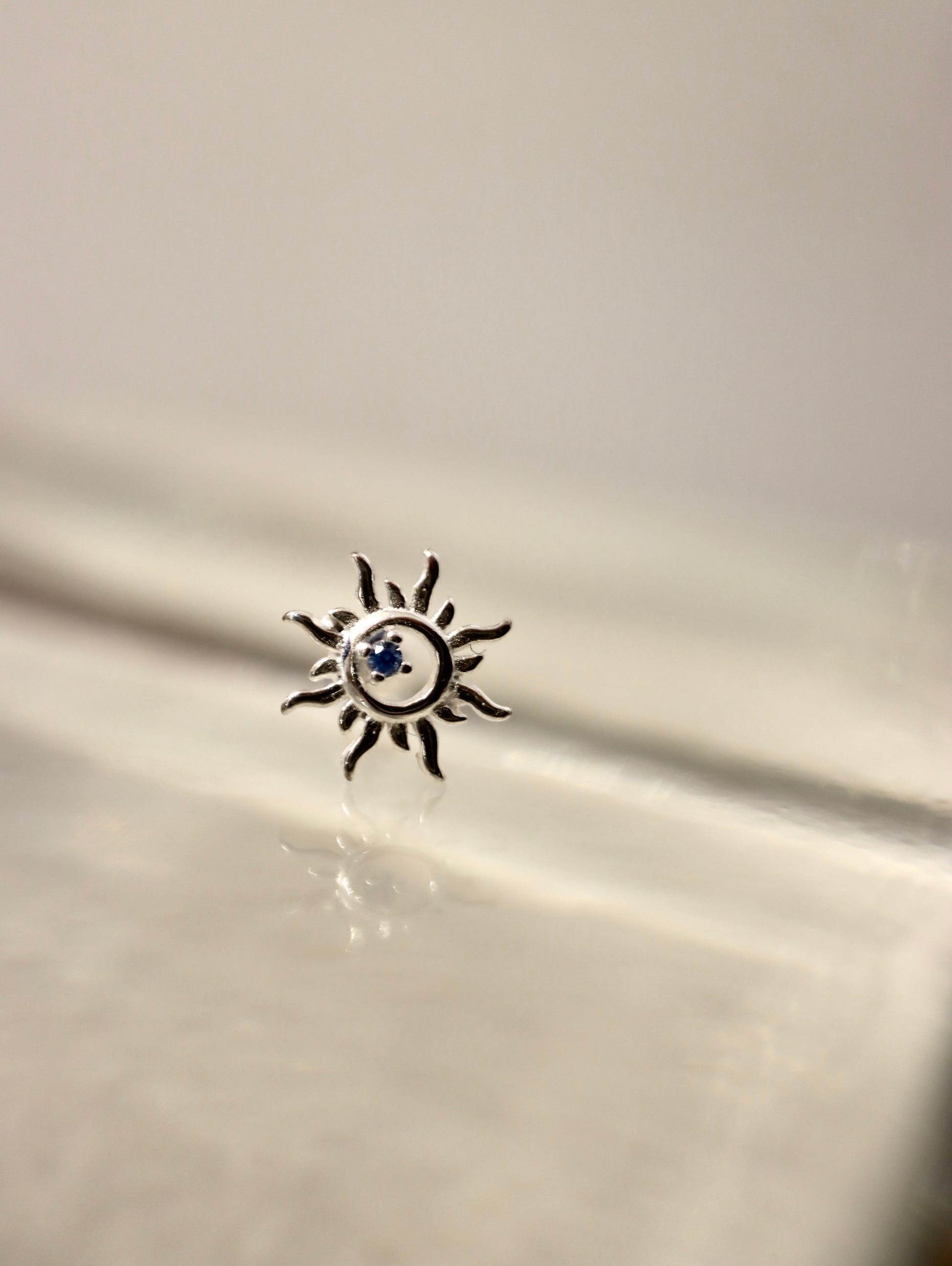 Rising sun 925 silver earrings piercing (1pc)