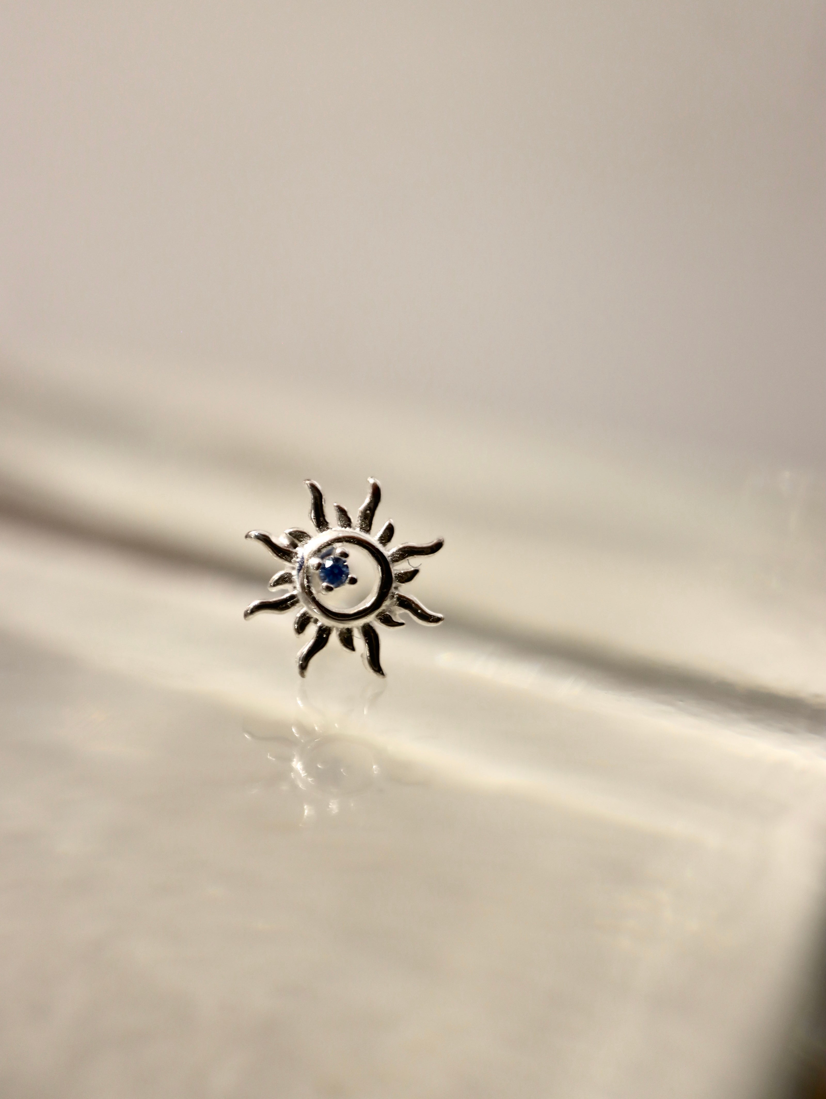 Rising sun 925 silver earrings piercing (1pc)
