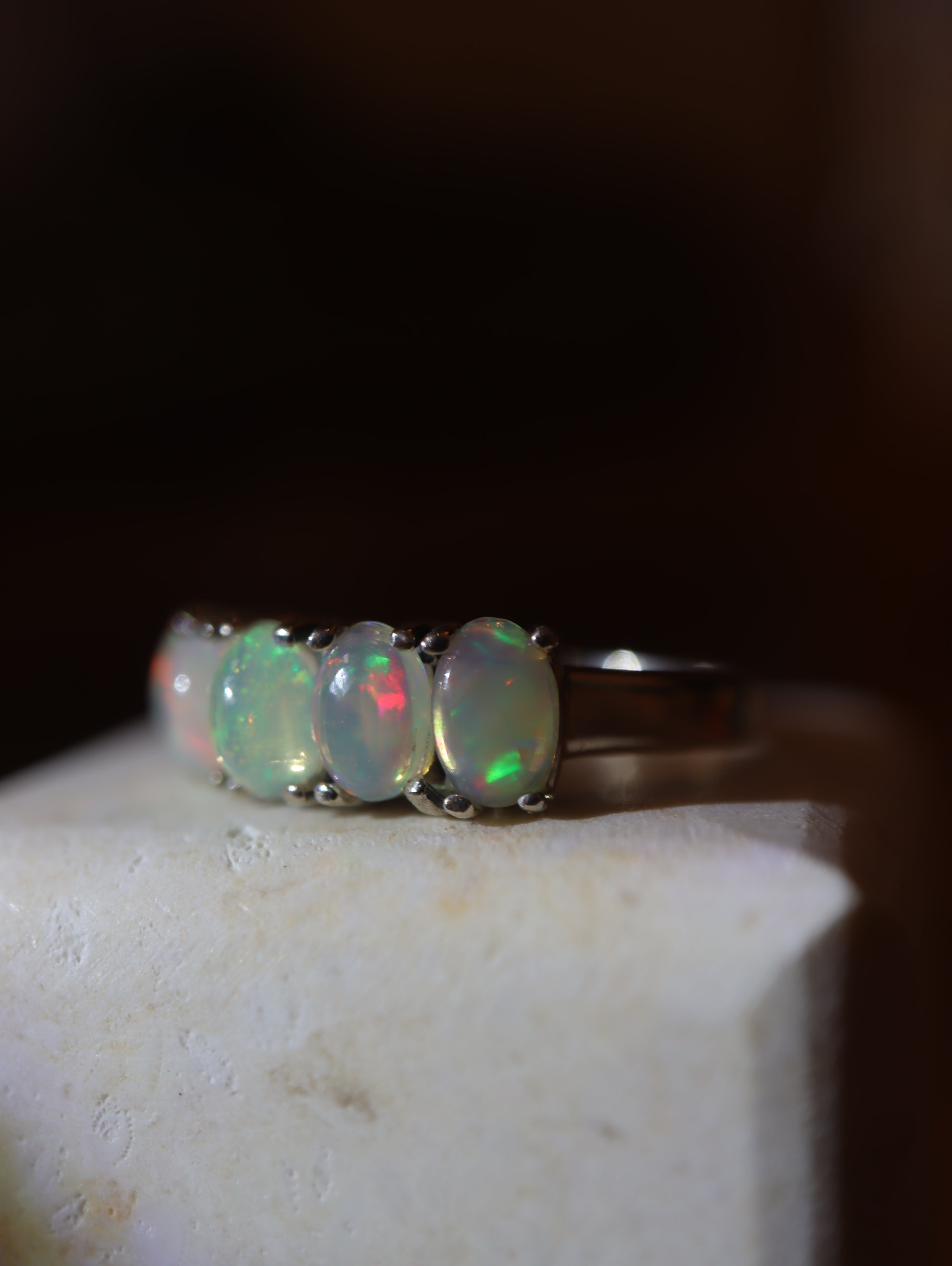 Adularia Ethiopian Opal Band Silver 925 Ring