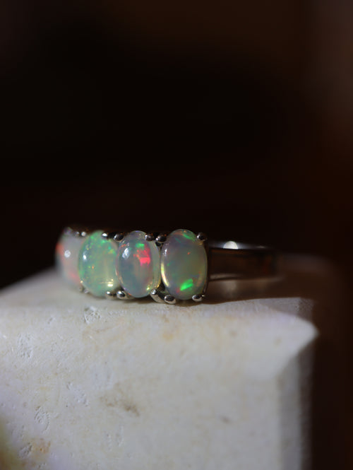 Adularia Ethiopian Opal Band Silver 925 Ring