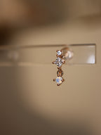 Drop cz silver925 flat back piercing