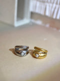 Double pearl stainless steel earcuff
