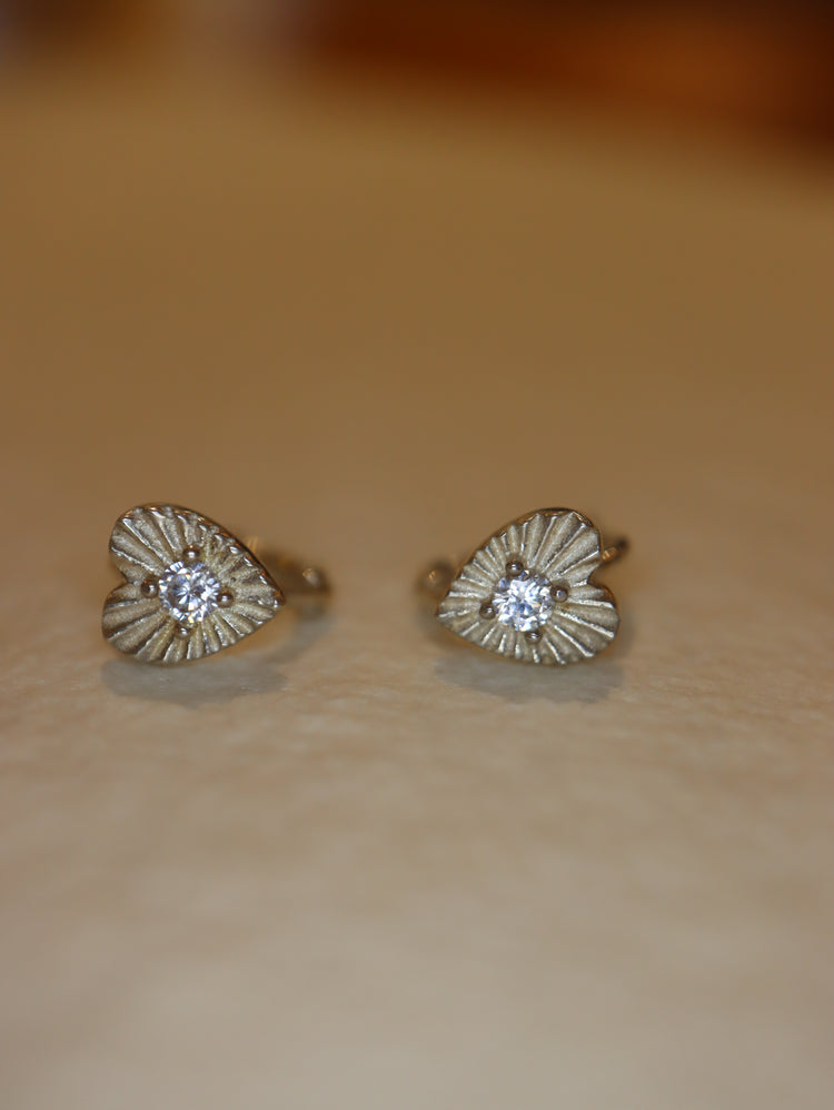 Celestial Ray Heart 925 silver Earrings
