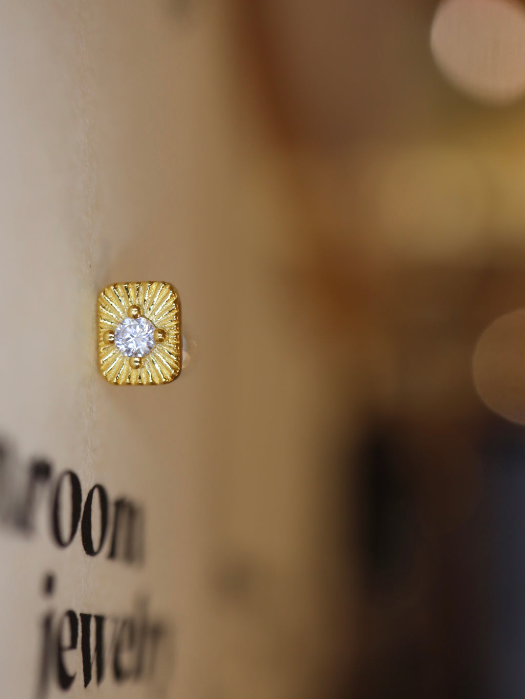 Ray burst stud 925silver earring piercing