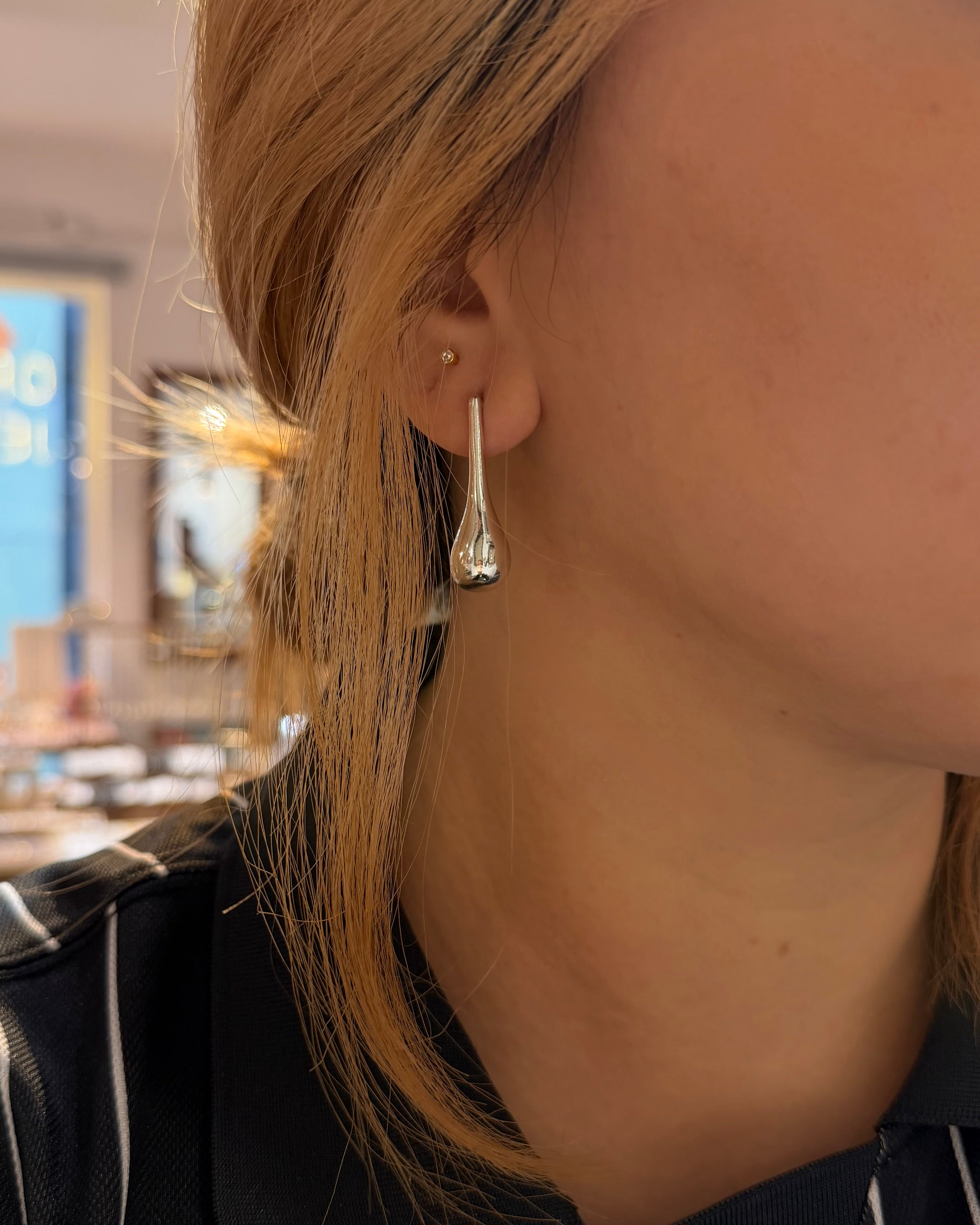 Drop waterdrop brass earrings