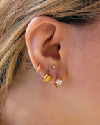 Heart cz stainless steel hoop earrings