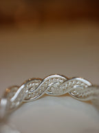 Silver 925 braided free size pinky ring