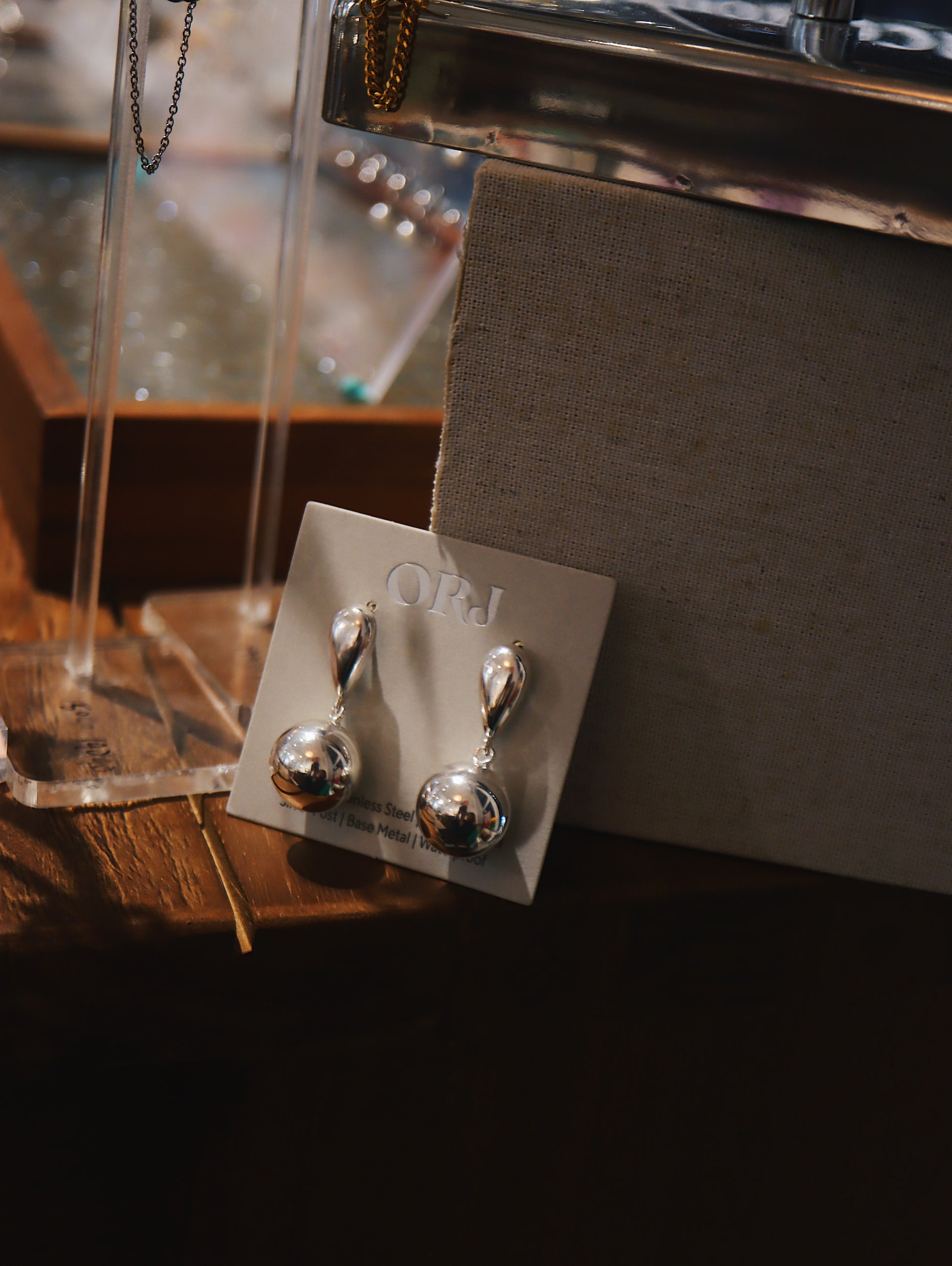 Drop ball statement 925 silver earrings