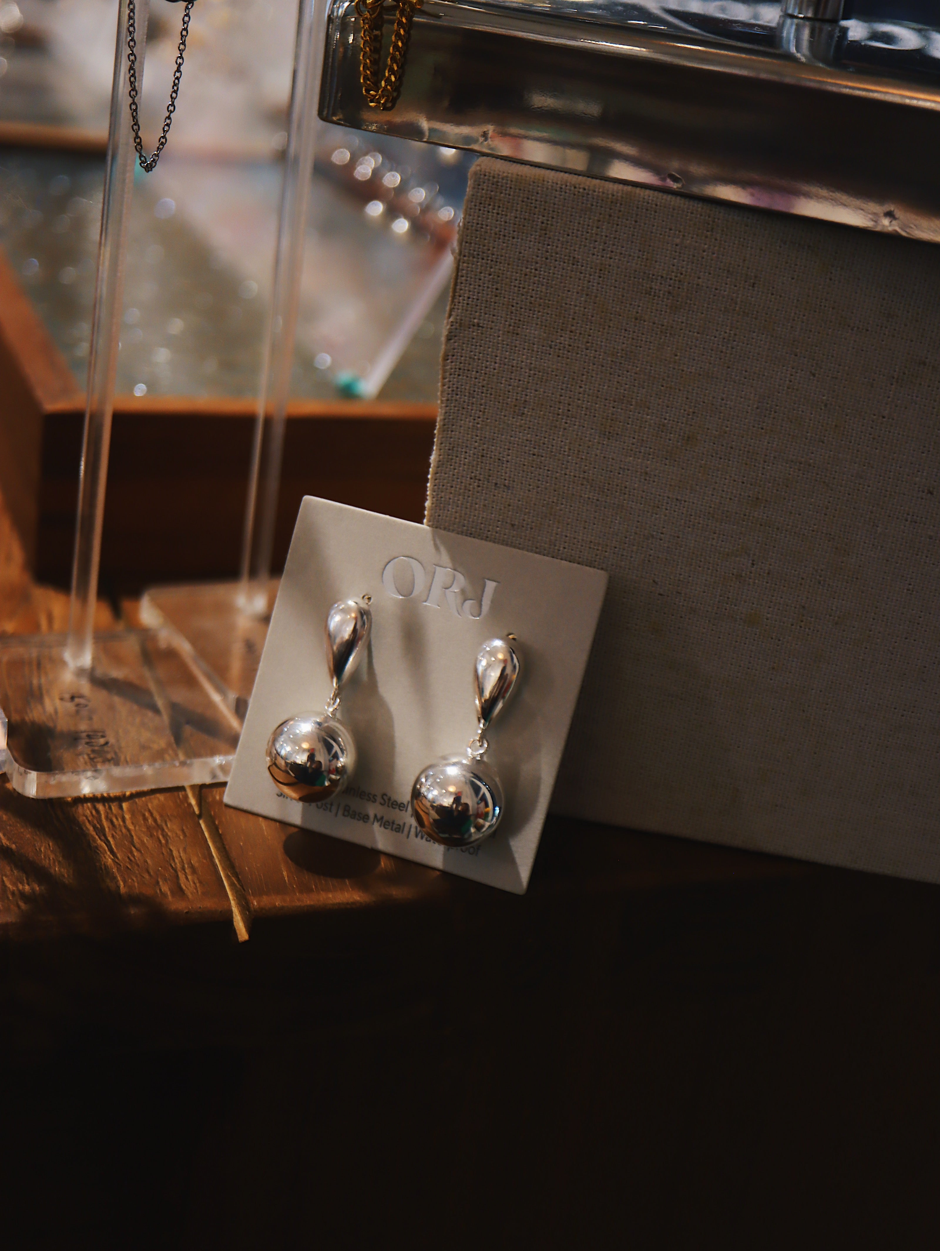 Drop ball statement 925 silver earrings