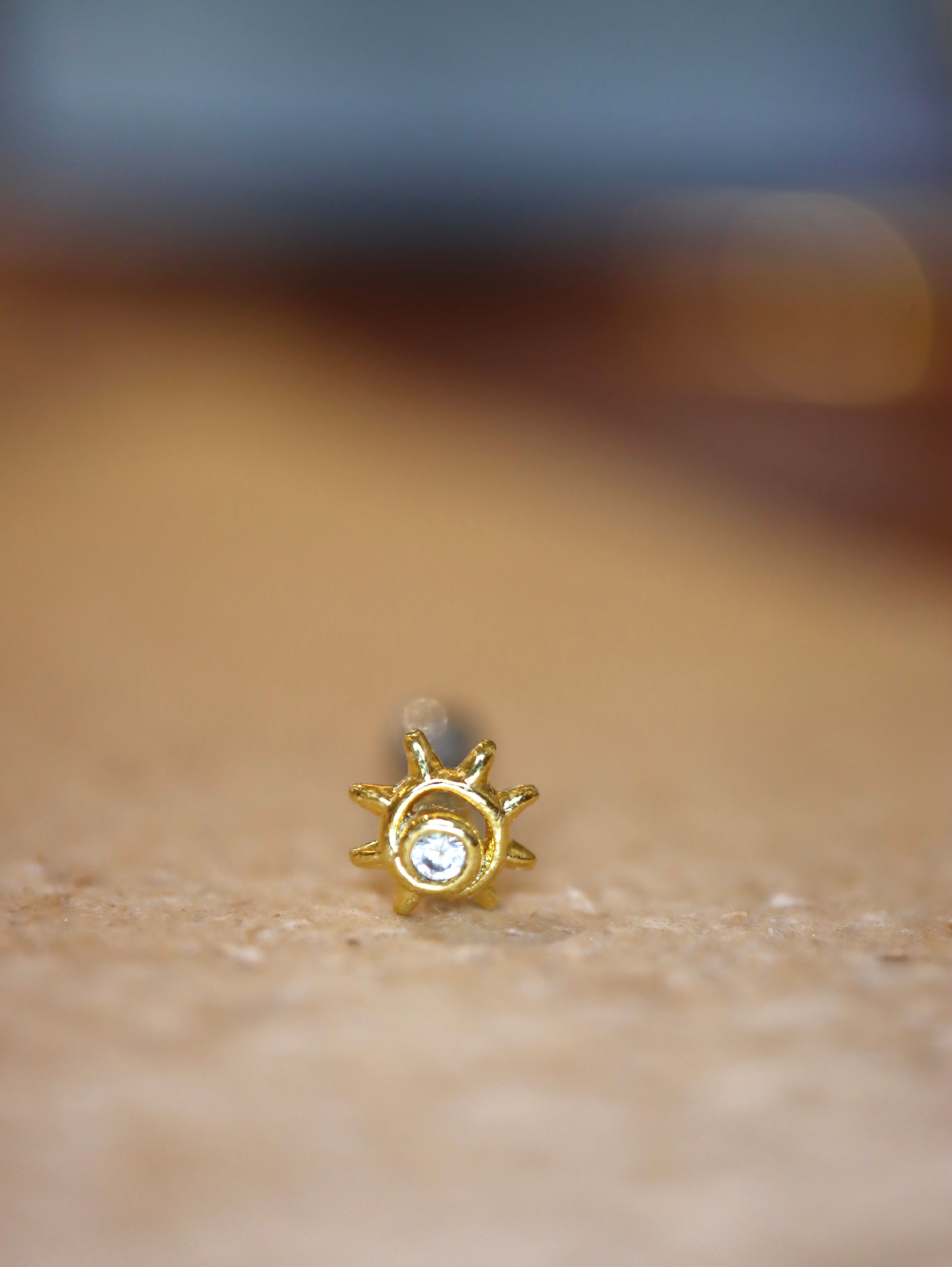 Mini sun ☀️ surgical steel stud piercing earring