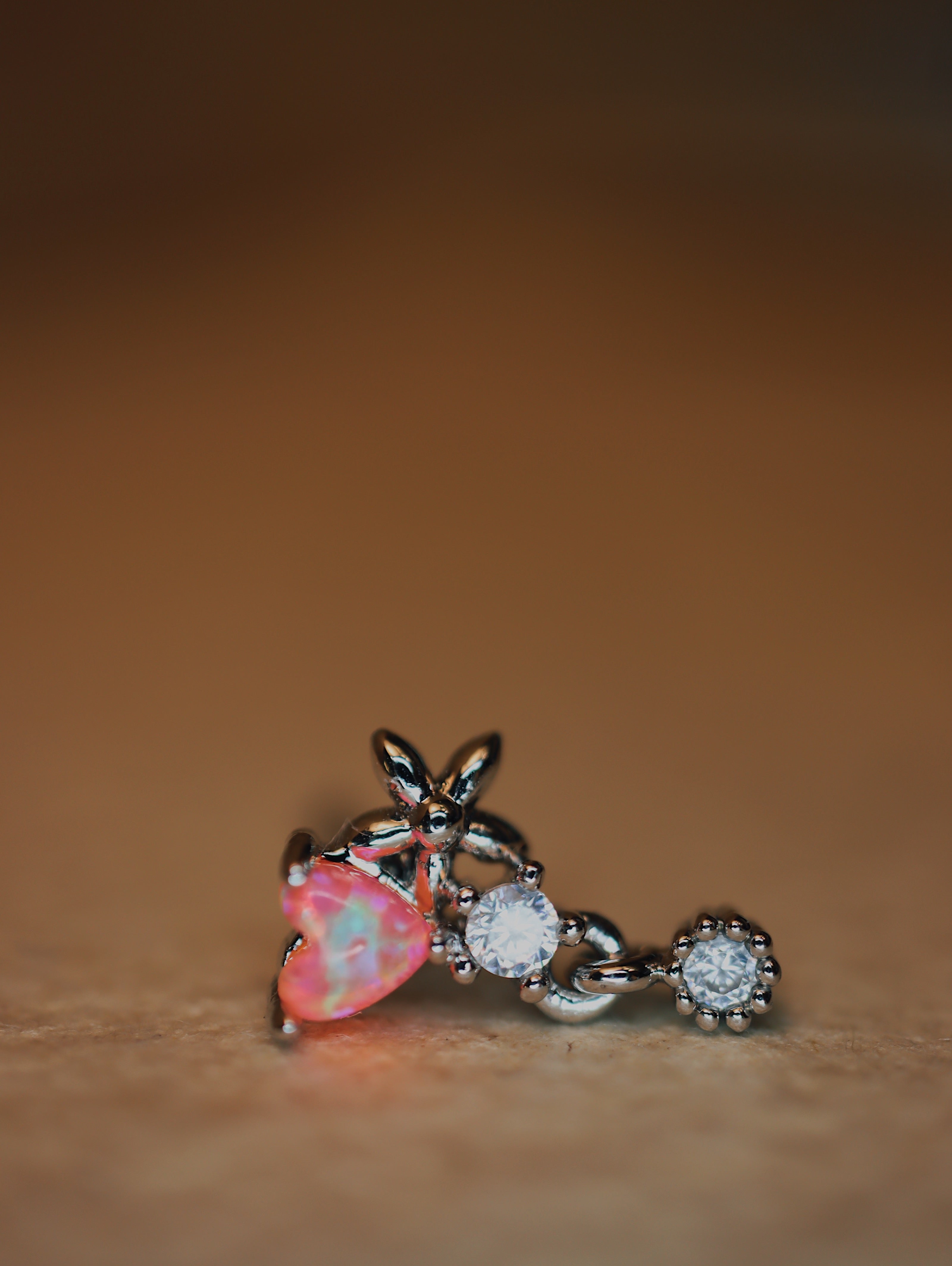 Heart drop surgical steel piercing