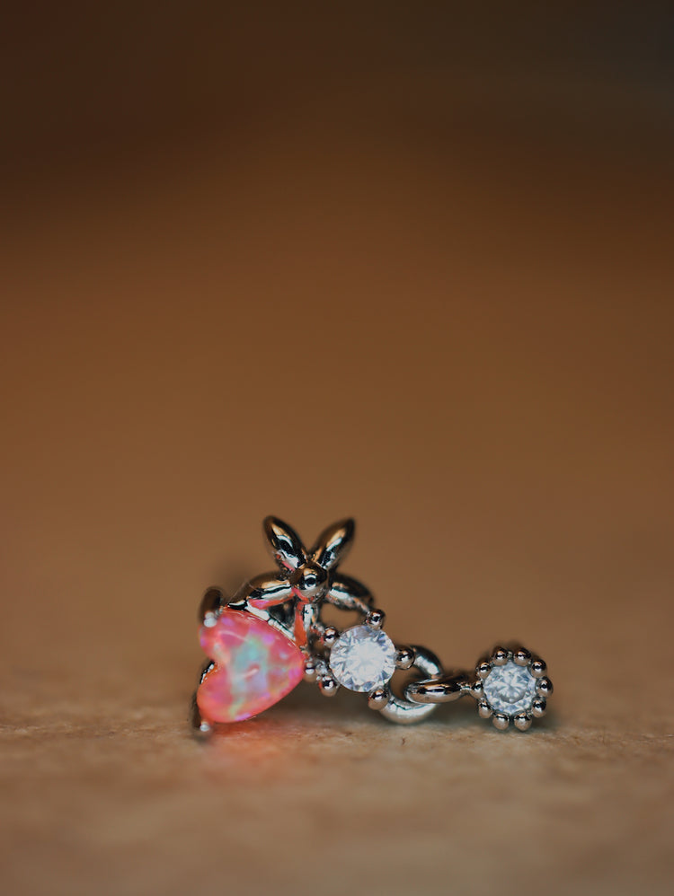 Heart drop surgical steel piercing