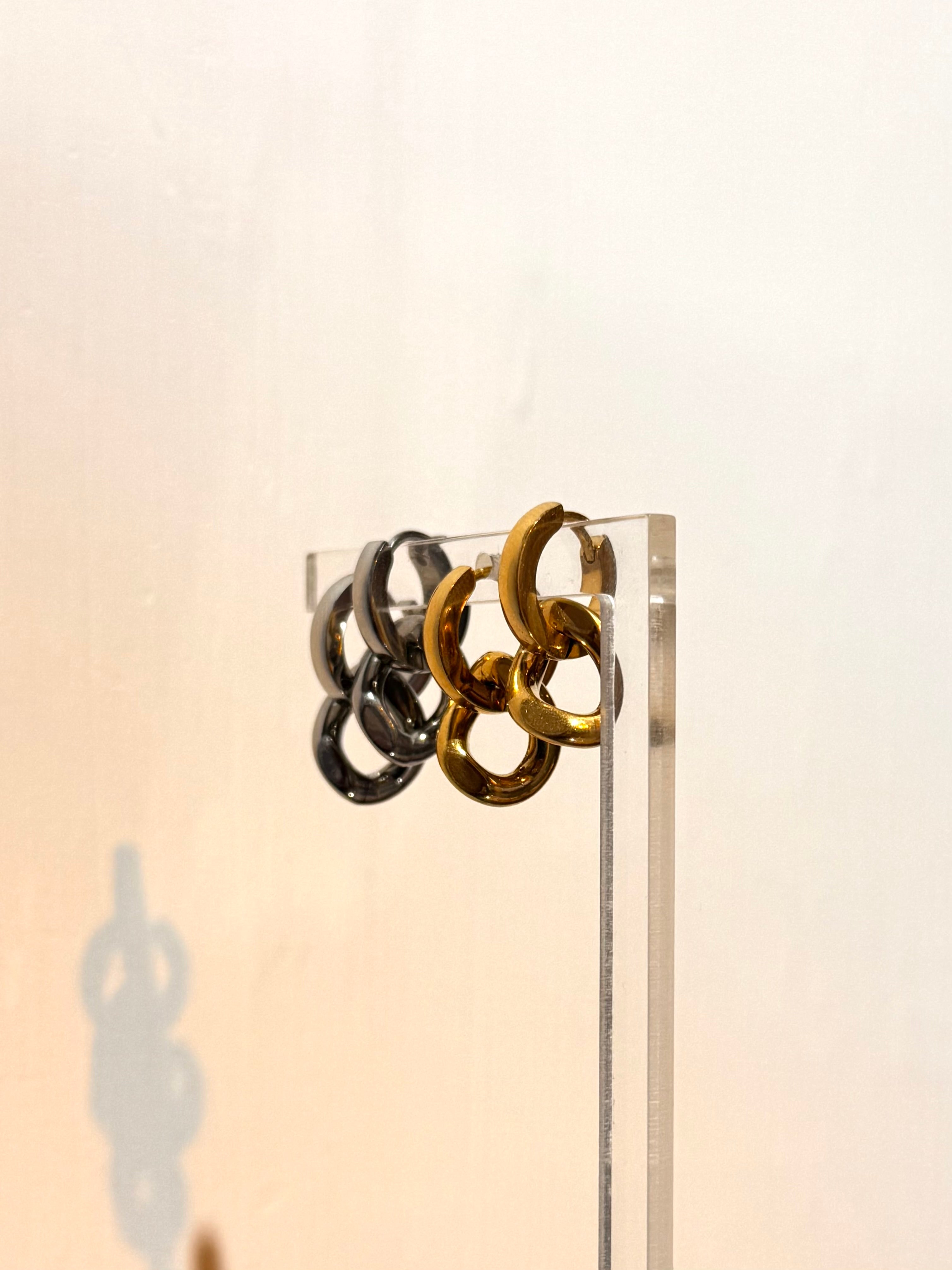 Interlock stainless steel earrings