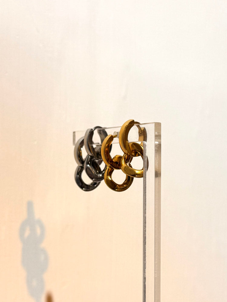 Interlock stainless steel earrings