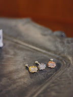 Surgical steel radiant rectangle stud piercing