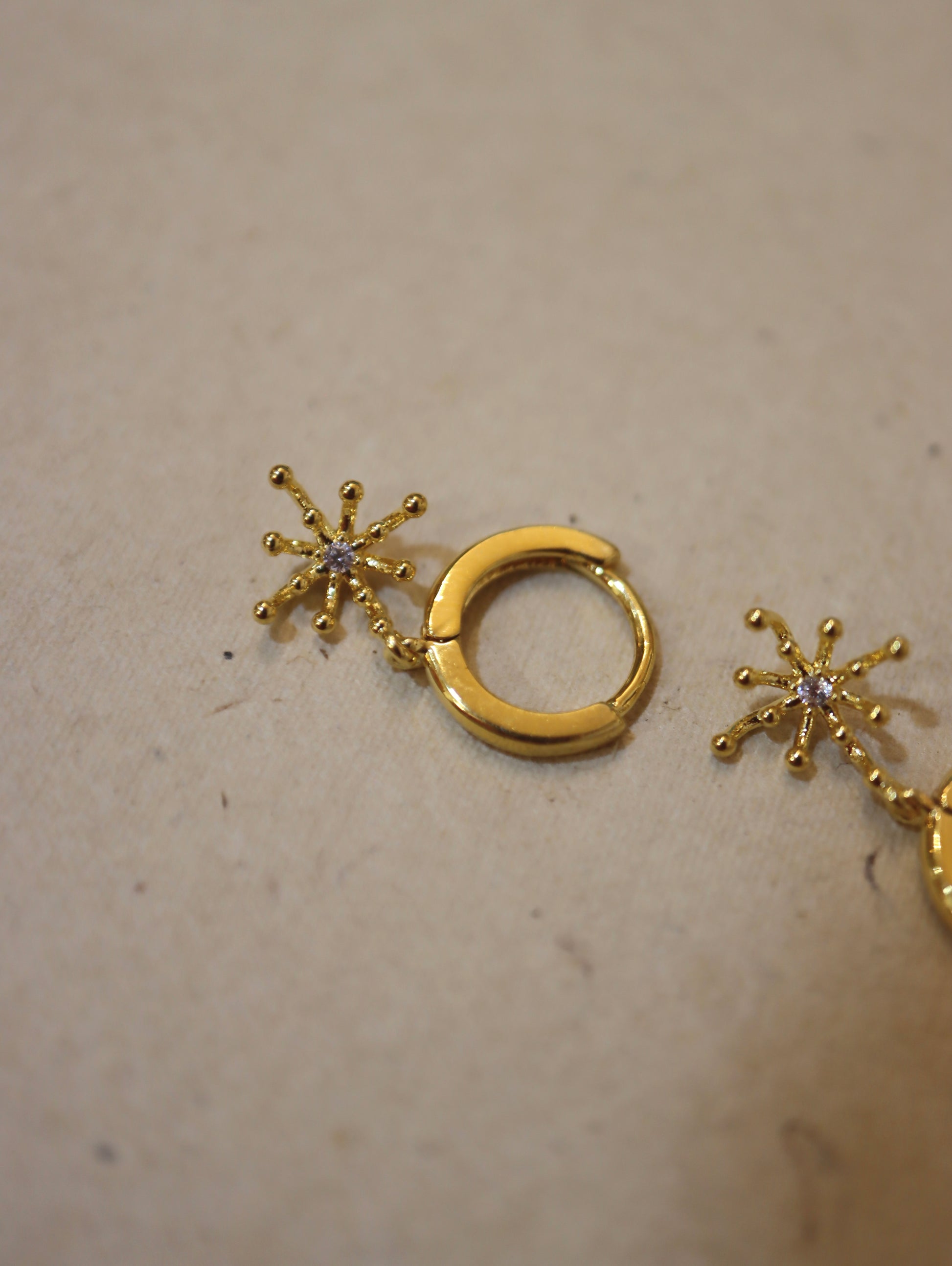 Starburst 925 silver hoop earrings